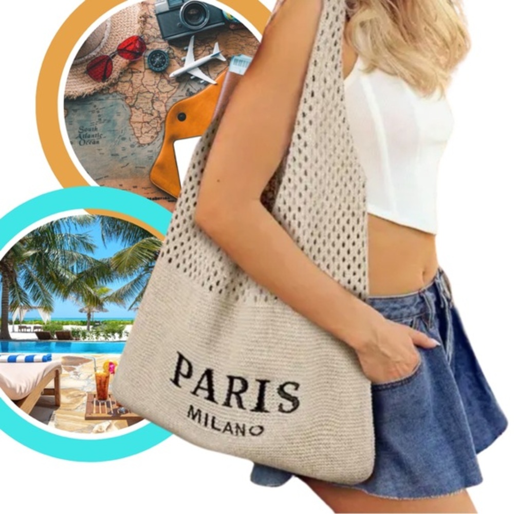 NEW Vintage Inspired Crocheted Paris Tote